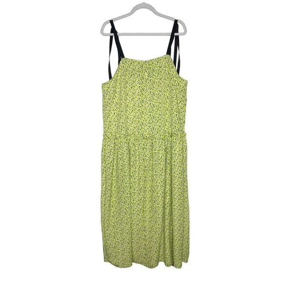 Topshop Sleeveless Floral Square Neck Drop Waist Midi Dress Tie Strap Size 8 - Picture 13 of 14